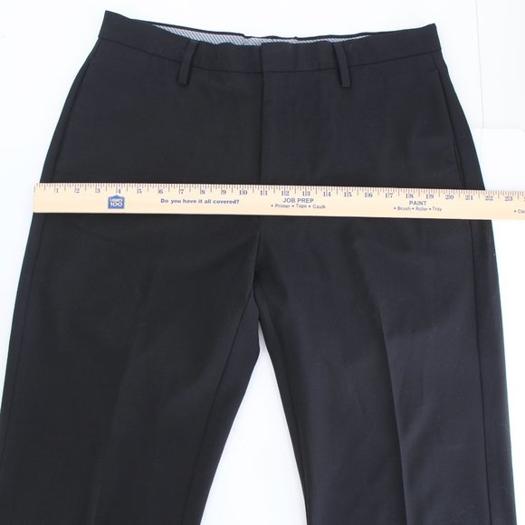 GAP Classic Flat Front Trousers Black Men's Size 33x30 Tailored Office Pants - Picture 6 of 14